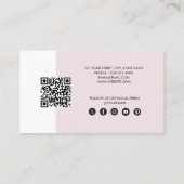 Blush Roze zakelijke Logo QR-code Loyalty Visitekaartje (Achterkant)