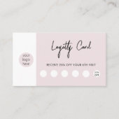 Blush Roze zakelijke Logo QR-code Loyalty Visitekaartje (Voorkant)