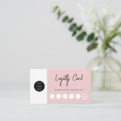 Blush Roze zakelijke Logo QR-code Loyalty Visitekaartje (Staand voorkant)