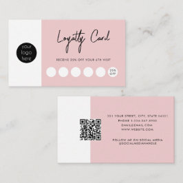 Blush Roze zakelijke Logo QR-code Loyalty Visitekaartje