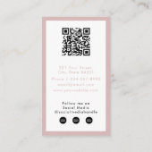 Blush Roze zakelijke Logo QR-code Loyalty Visitekaartje (Achterkant)
