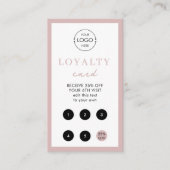 Blush Roze zakelijke Logo QR-code Loyalty Visitekaartje (Voorkant)