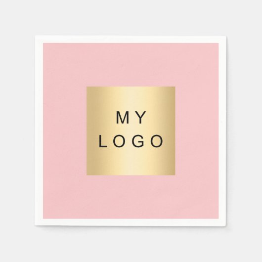 Blush roze zakelijke logo servet (Voorkant)