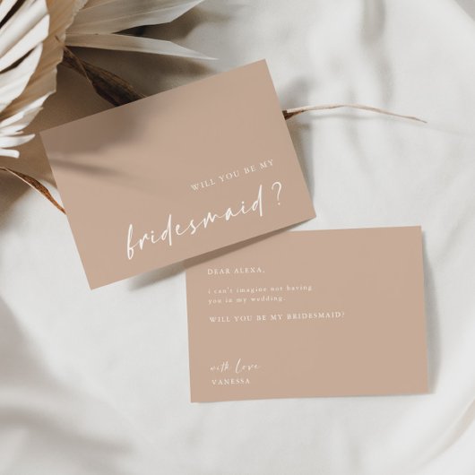 Blush Roze zal je mijn Bridesmaid-uitnodiging zijn Kaart