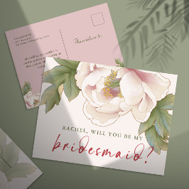 Blush roze zal je zijn mijn Bridesmaid voorstel Briefkaart