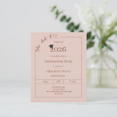 Blush Roze Ze heeft het gedaan Diploma uitnodiging (Staand voorkant)
