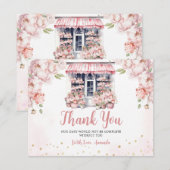 Blush Roze Ze Is Van De Markt Bruiloft Feest Bedankkaart (Voorkant / Achterkant)