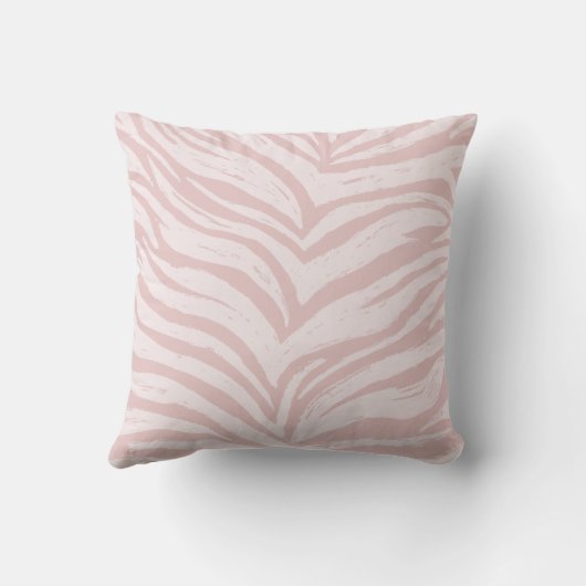 Blush roze zebra Print Tiger Stripes Animal Print  Kussen (Achterkant)