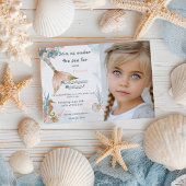 Blush roze zeemeermin staart verjaardag kaart