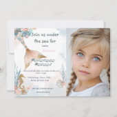 Blush roze zeemeermin staart verjaardag kaart (Voorkant)