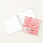 Blush roze zijde satin elegant name notitieboek (Binnen)