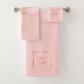 Blush roze zijde schoonheidssalon tekstbusiness lo bad handdoek (Insitu)