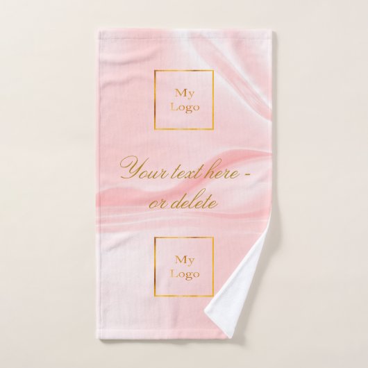 Blush roze zijde schoonheidssalon tekstbusiness lo bad handdoek (Handdoek)