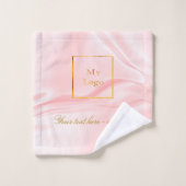 Blush roze zijde schoonheidssalon tekstbusiness lo bad handdoek (Wasdoekje)