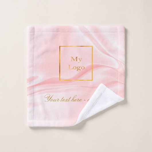 Blush roze zijde schoonheidssalon tekstbusiness lo bad handdoek (Wasdoekje)