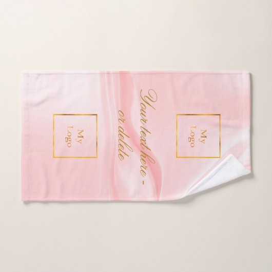 Blush roze zijde schoonheidssalon tekstbusiness lo bad handdoek (Handdoek)