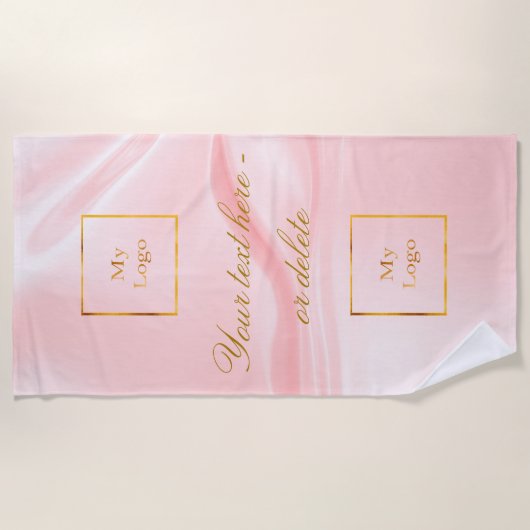 Blush roze zijde schoonheidssalon tekstbusiness lo strandlaken (Voorkant)