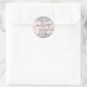 Blush roze zilver en grijze Stippen Ronde Sticker (Tas)
