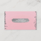 Blush roze zilver Glitter Glam Modern Chic Visitekaartje (Achterkant)