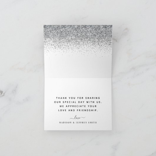 Blush roze & zilver Glitter Weddenschap Hartelijk Aankondiging (Binnen)