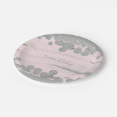 Blush Roze Zilver & Grijs Sparkle Stippen Glam Par Papieren Bordje (Gekanteld)