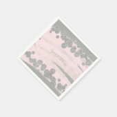 Blush Roze Zilver & Grijs Sparkle Stippen Glam Par Servet (Hoek)