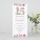Blush Roze Zilver Mis Quince Quiñceanera (Staand voorkant)