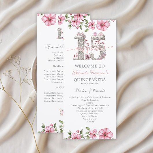 Blush Roze Zilver Mis Quince Quiñceanera
