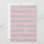 Blush Roze Zilver Quinceanera Kaart (Achterkant)