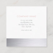 Blush Roze Zilver Shimmer Classic Professional Vierkante Visitekaartje (Achterkant)