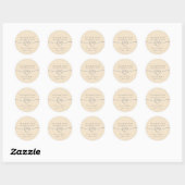 Blush roze zilveren bruiloft dank u ronde sticker (Vel)