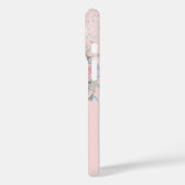 Blush roze zilveren glitter floral Case-Mate iPhone case (Achterkant / Links)