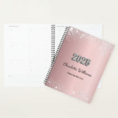 Blush roze zilveren sparkles 2025 planner (Display)