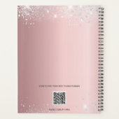 Blush roze zilveren sparkles 2025 planner (Achterkant)