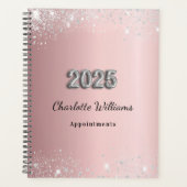 Blush roze zilveren sparkles 2025 planner (Voorkant)