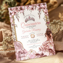 Blush Roze Zilveren Tiara Bloemige Quinceañera
