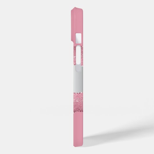 Blush roze zilverkleurige gekleurde marmer Case-Mate iPhone case (Achterkant / Links)