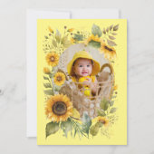 Blush roze zon bloem 1e verjaardag foto kaart (Voorkant)