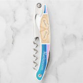 Blush Roze Zonsondergang Harten in het Zandstrand  Kurkentrekker (Voorkant)