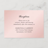 Blush Roze Zwart Bruiloft Details Accommodatie Informatiekaartje (Achterkant)
