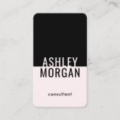 Blush roze zwart, eenvoudig, modern, verticaal visitekaartje (Voorkant)