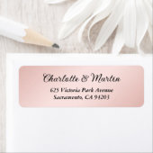 Blush Roze Zwart Elegant Bruiloft Retouradres Etiket (Insitu)