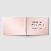 Blush Roze Zwart Elegant Minimalistische Bruiloft Gastenboek (Volledig)