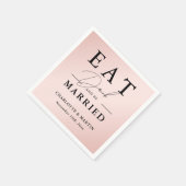 Blush Roze Zwart Elegant Modern Bruiloft Servet (Hoek)