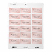 Blush roze zwart elegante bruiloft etiket (Full Sheet)