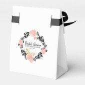 Blush Roze, Zwart en Goud Bloemen Vrijgezellenfees Bedankdoosjes (Achterkant)