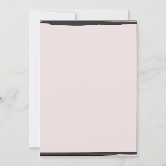 Blush Roze & Zwart Foto Trendy Moderne Verjaardag Kaart (Achterkant)