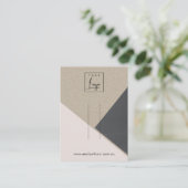Blush Roze Zwart Kraft Haar Clip Display Logo Visitekaartje (Staand voorkant)