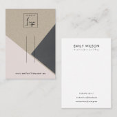 Blush Roze Zwart Kraft Haar Clip Display Logo Visitekaartje (Voorkant / Achterkant)