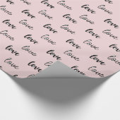 Blush roze zwart liefde cadeaupapier (Hoek)